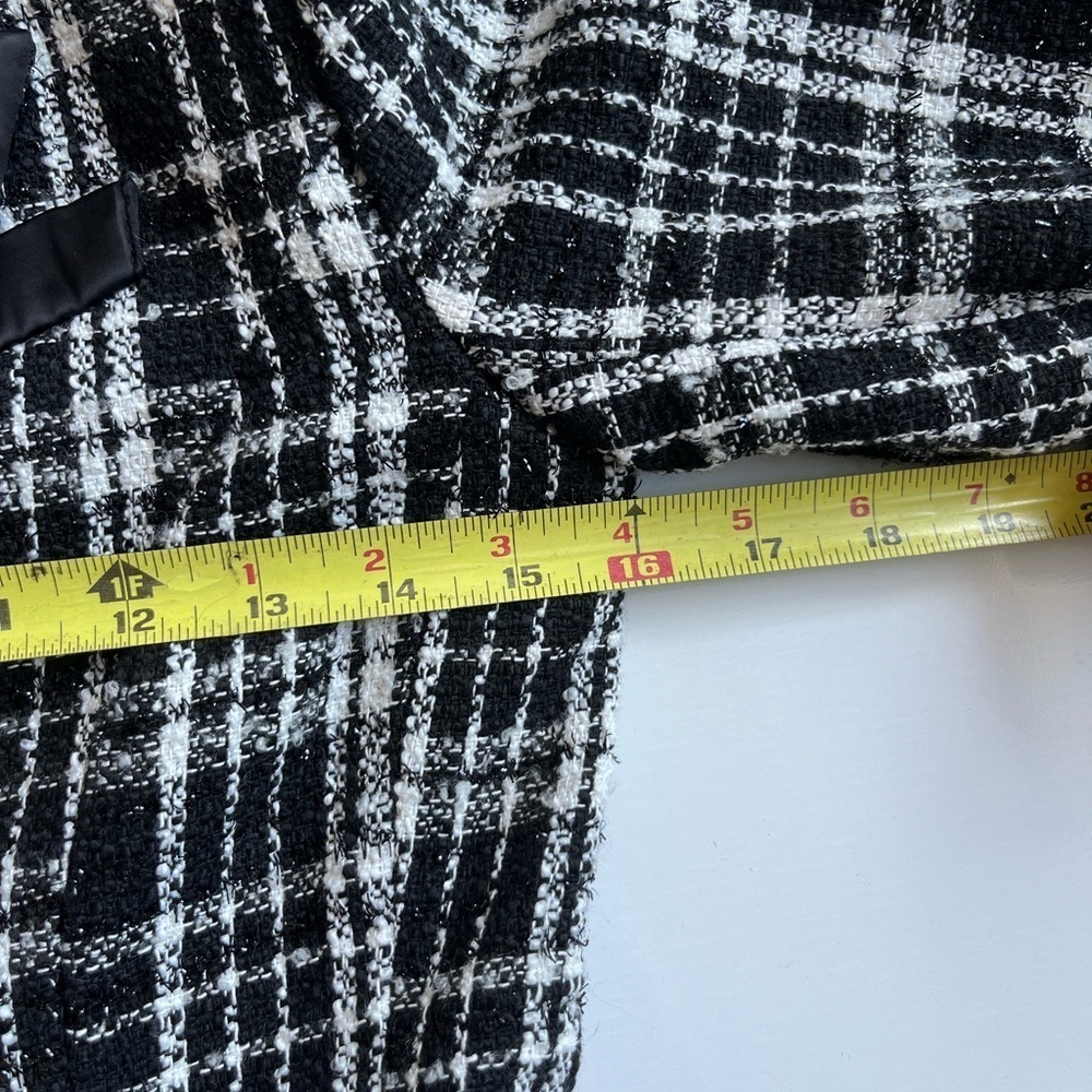NWT Rachel Parcell Black and White Plaid tweed Blazer - Picture 11 of 16